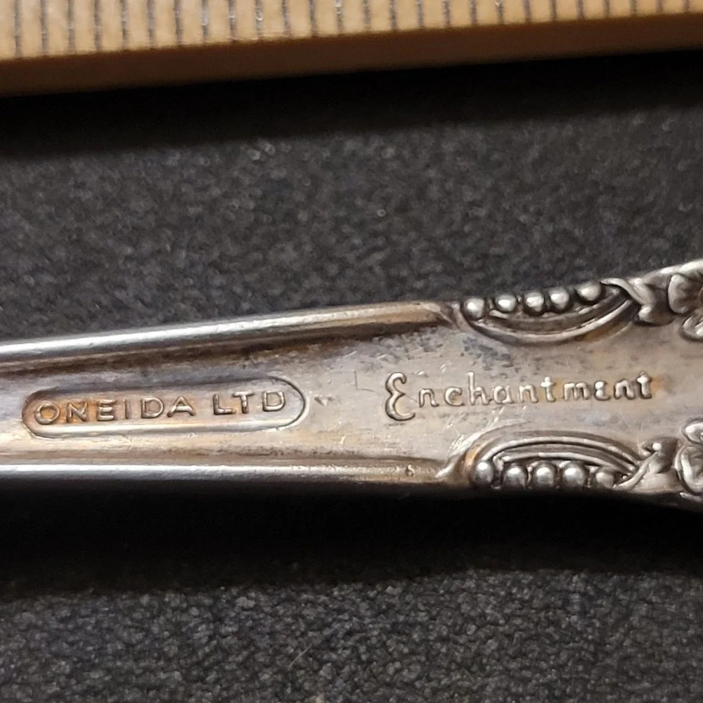 VTG 1881 Rogers Oneida Enchantment Flatware Baby Child Fork & Spoon‎